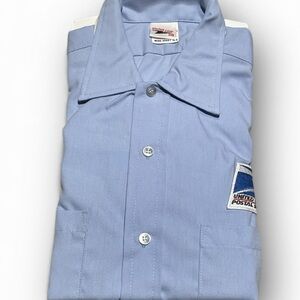 Vintage 2017 union line usps short sleeve button down shirt